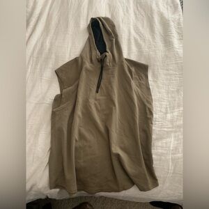 Army Green Hooded sleeveless sweatshirt